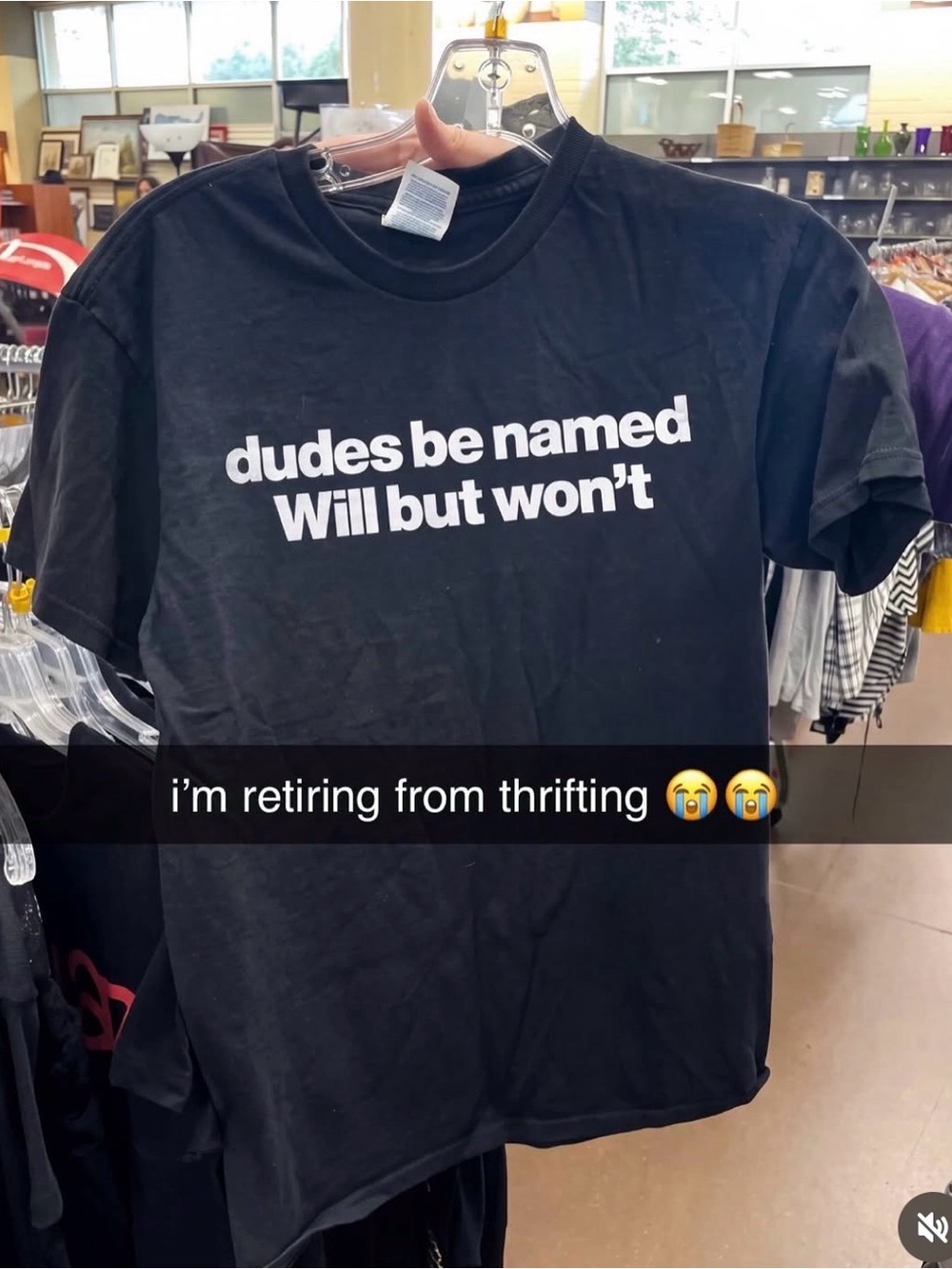 Black Graphic Tee - 'dudes be named Will but won't'